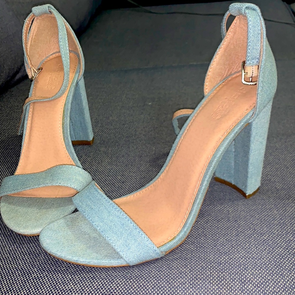 Denim wedge heels size 9